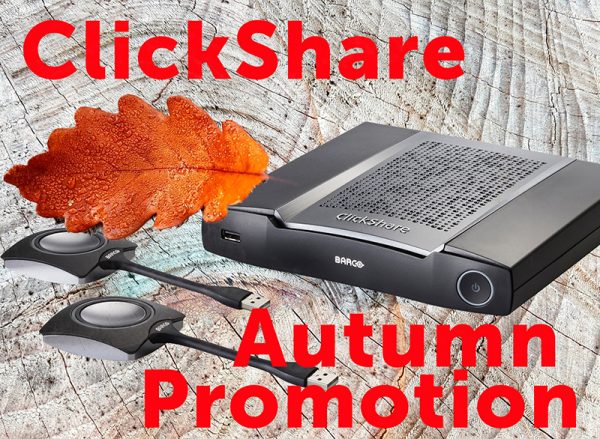 ClickShare-Aktion im Herbst Sichern Sie sich mit der Herbstaktion von Barco tolle ClickShare-Angebote und bieten Sie ein unvergessliches Meetingerlebnis.