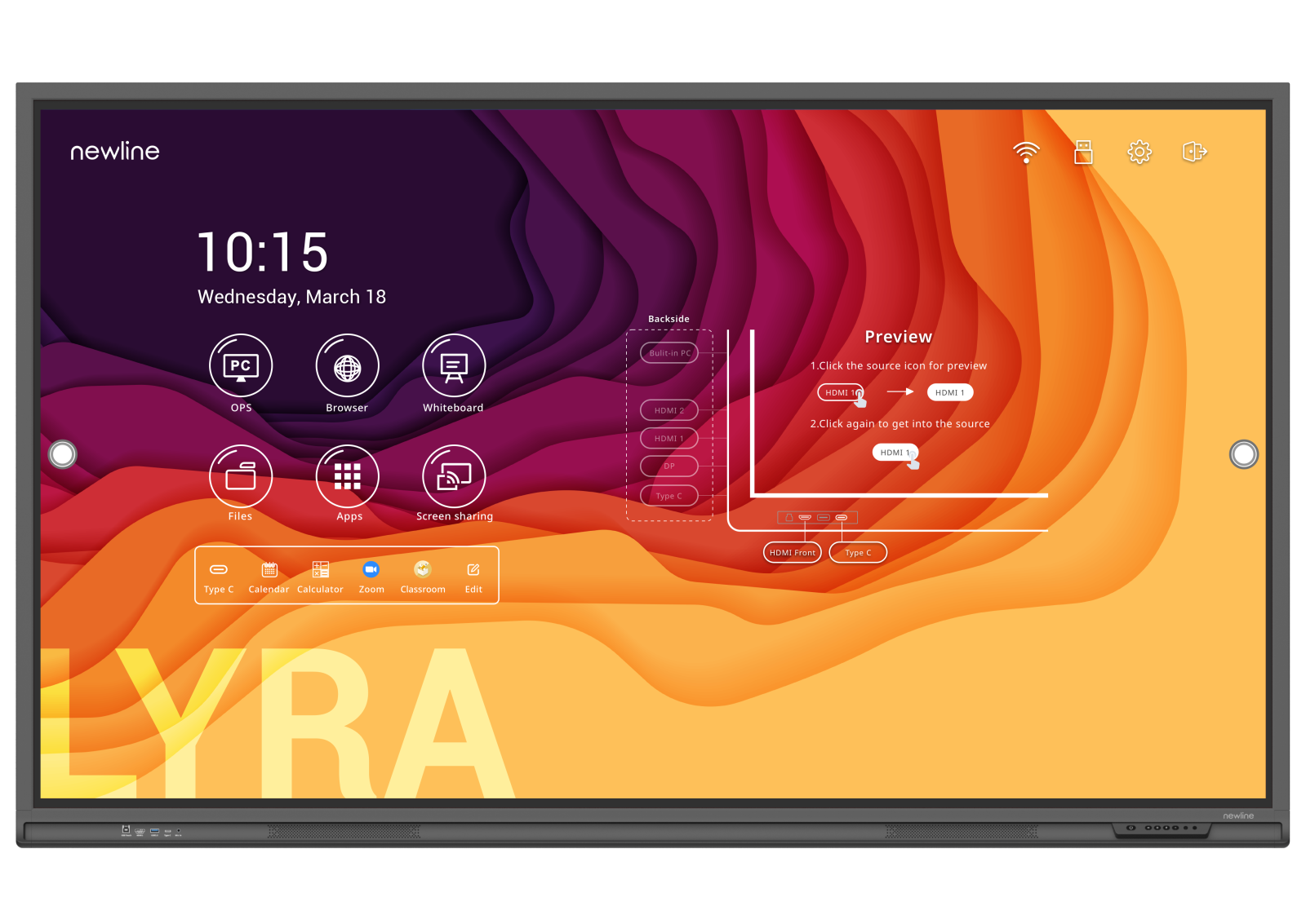 Newline_Lyra_Display_Launcher ATLAS Newline interaktiver Bildschirm